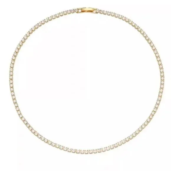 NEW 14K GOLD DIAMOND CHOKER TENNIS CHAIN NECKLACE, NICE NECKLACE, CUTE NECKLACE - Picture 6 of 7